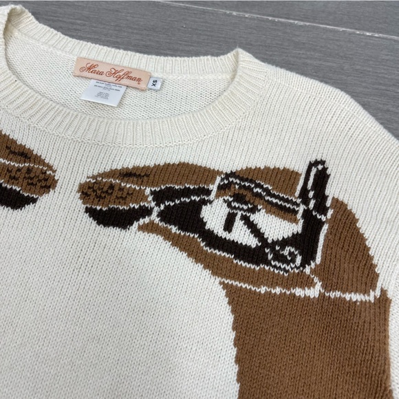 Mara Hoffman Runway Mirrored Camel Head Crewneck Alpaca Blend Sweater XS Rare - Picture 13 of 16